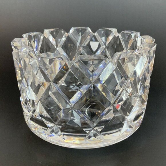 Orrefors Sofiero Medium Crystal Serving Bowl By Gunnar Cyrén - Picture 3 of 6